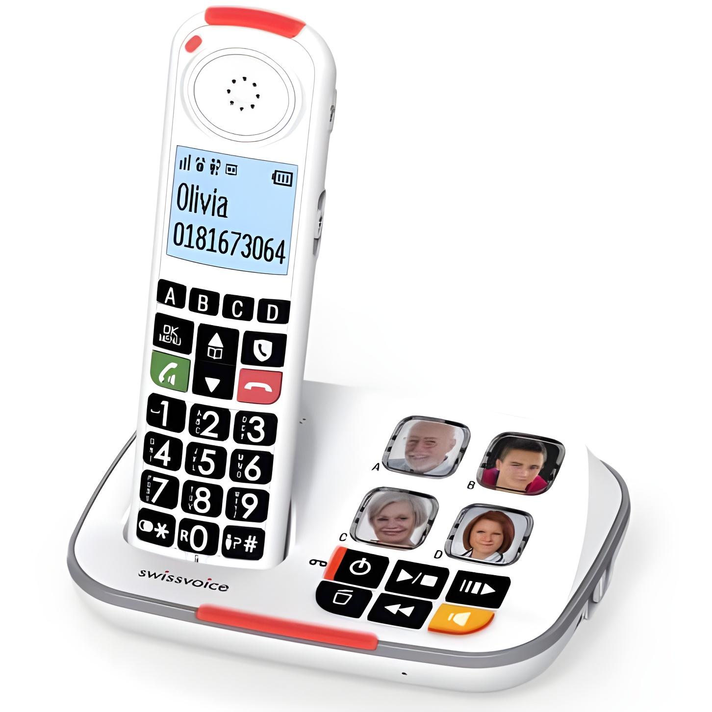swissvoice Xtra 2355 - Teléfono inalámbrico con Respuesta a Las Funciones de Comodidad reforzadas, Blanco