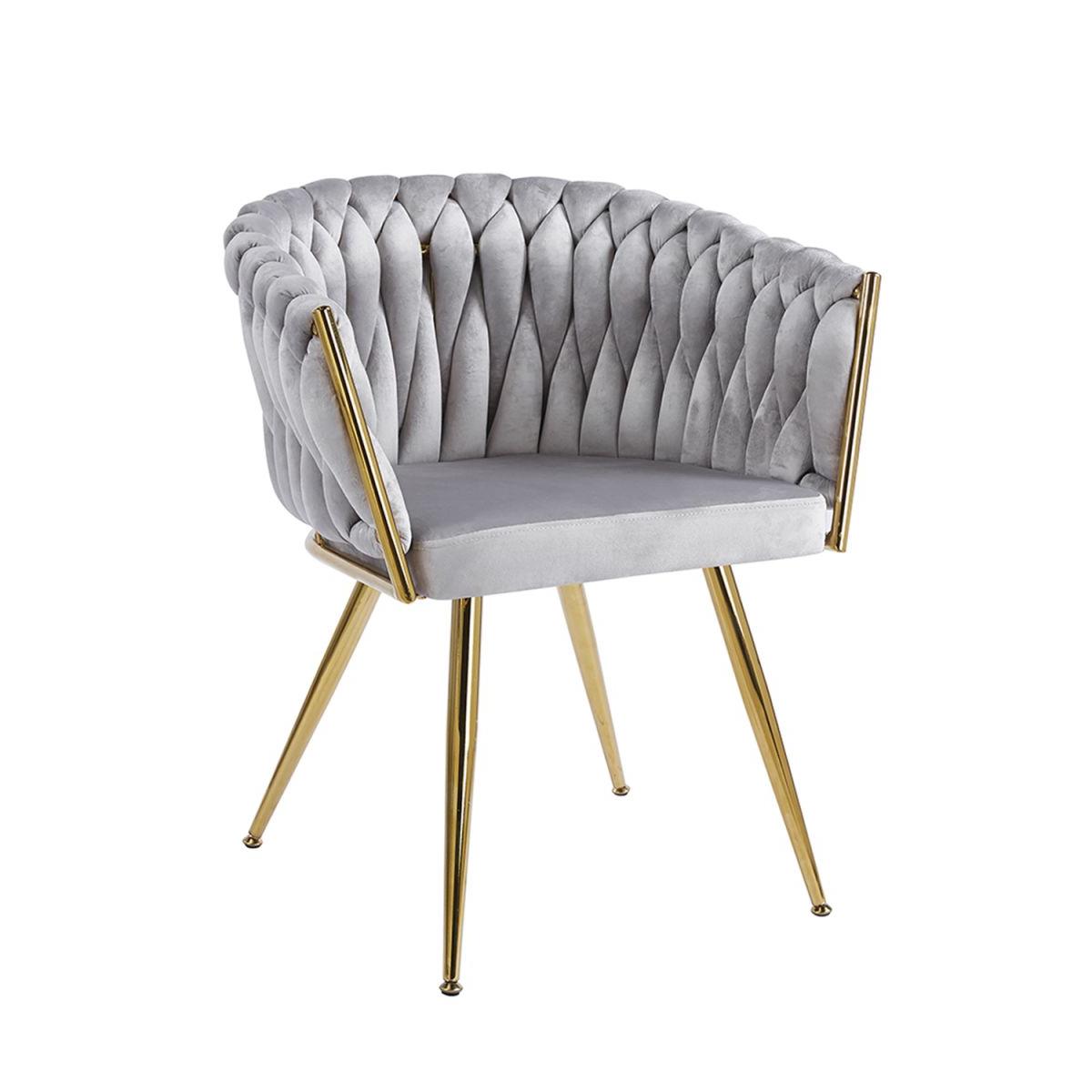 Regalos Miguel - Sillas Comedor - Silla Widny Golden Terciopelo - Gris claro