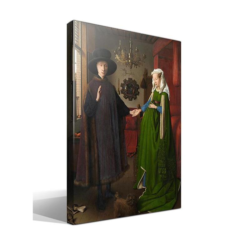 Cuadro Matrimonio Jan Van Eyck - Lienzo Algodón 100% - Impresión Fine Art Giclee - Bastidor Madera Abeto - Calidad Superior