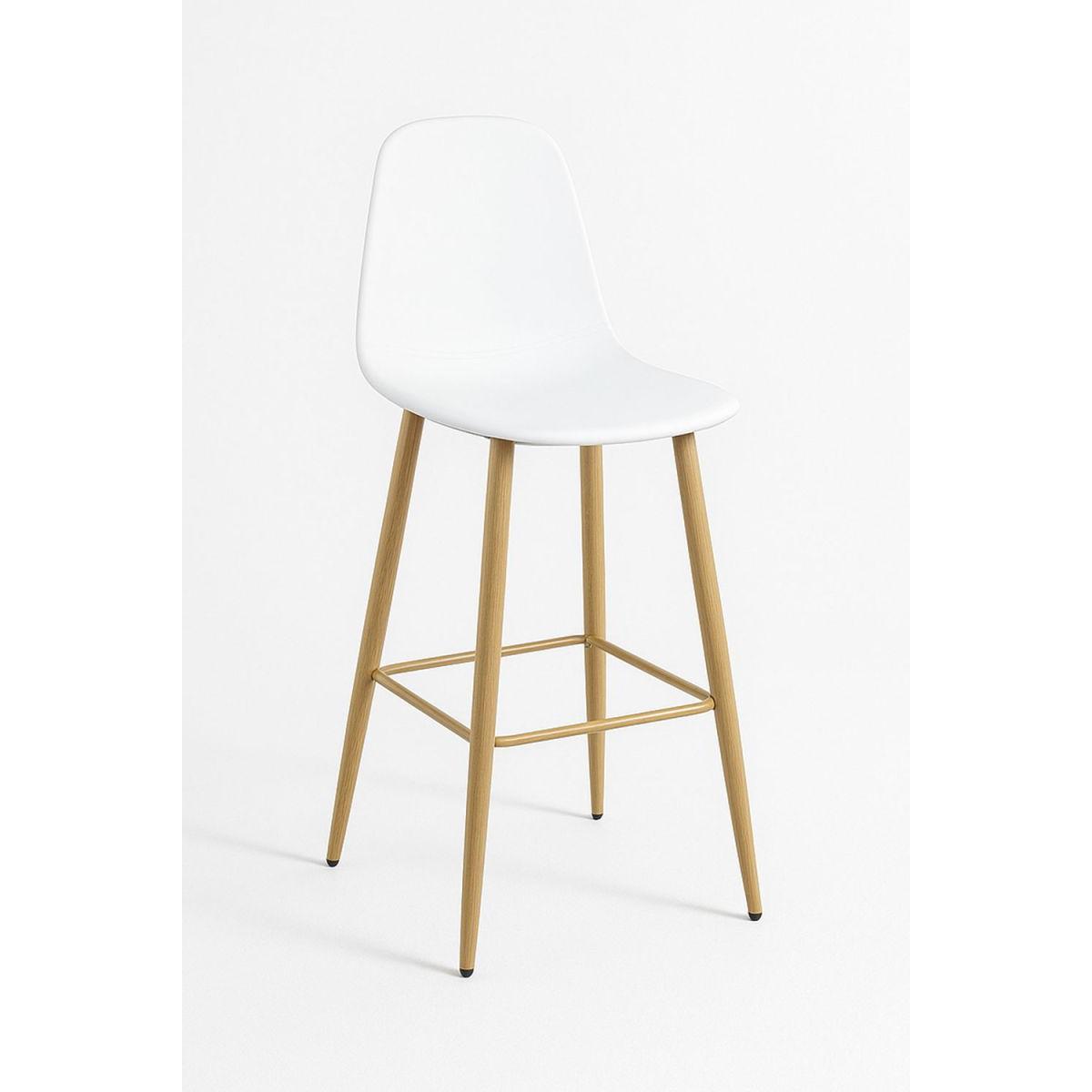 Regalos Miguel - Packs Taburetes Cocina - Pack 4 Taburetes Teok Polipiel - Blanco