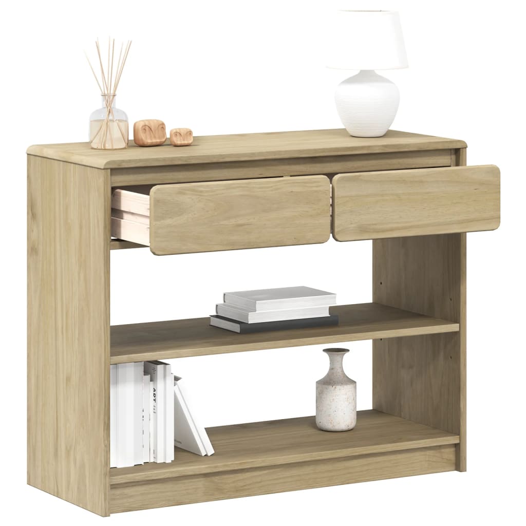 vidaXL Mesa consola SAUDA madera maciza de pino roble 89,5x36,5x73 cm