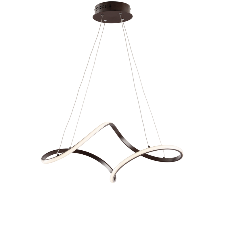 Dana - Lámpara de suspensión en metal y aluminio lacado marrón con LED integrado y cables eléctricos orientables L. 65 X 38 - BL328-SCA - Belight