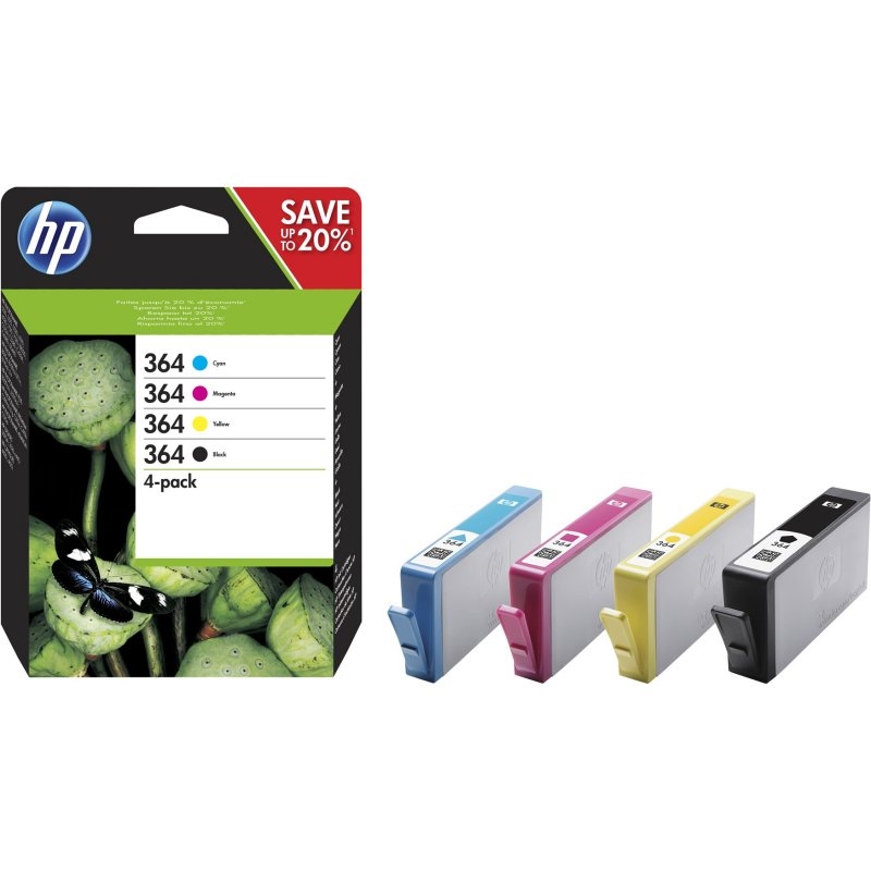 Cartucho HP 364 Multipack 4 Colores para Impresoras - Negro y Color