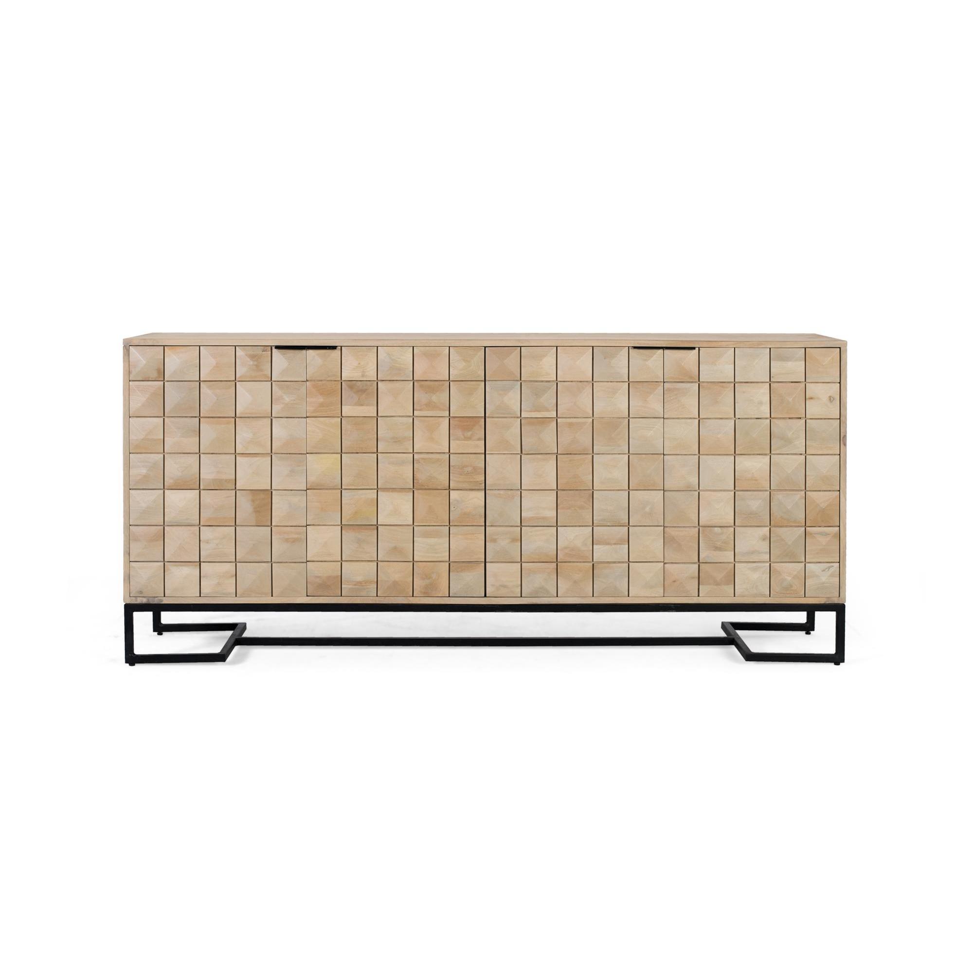 Aparador tallado y fabricado a mano en madera de mango 180 cm80X180X40