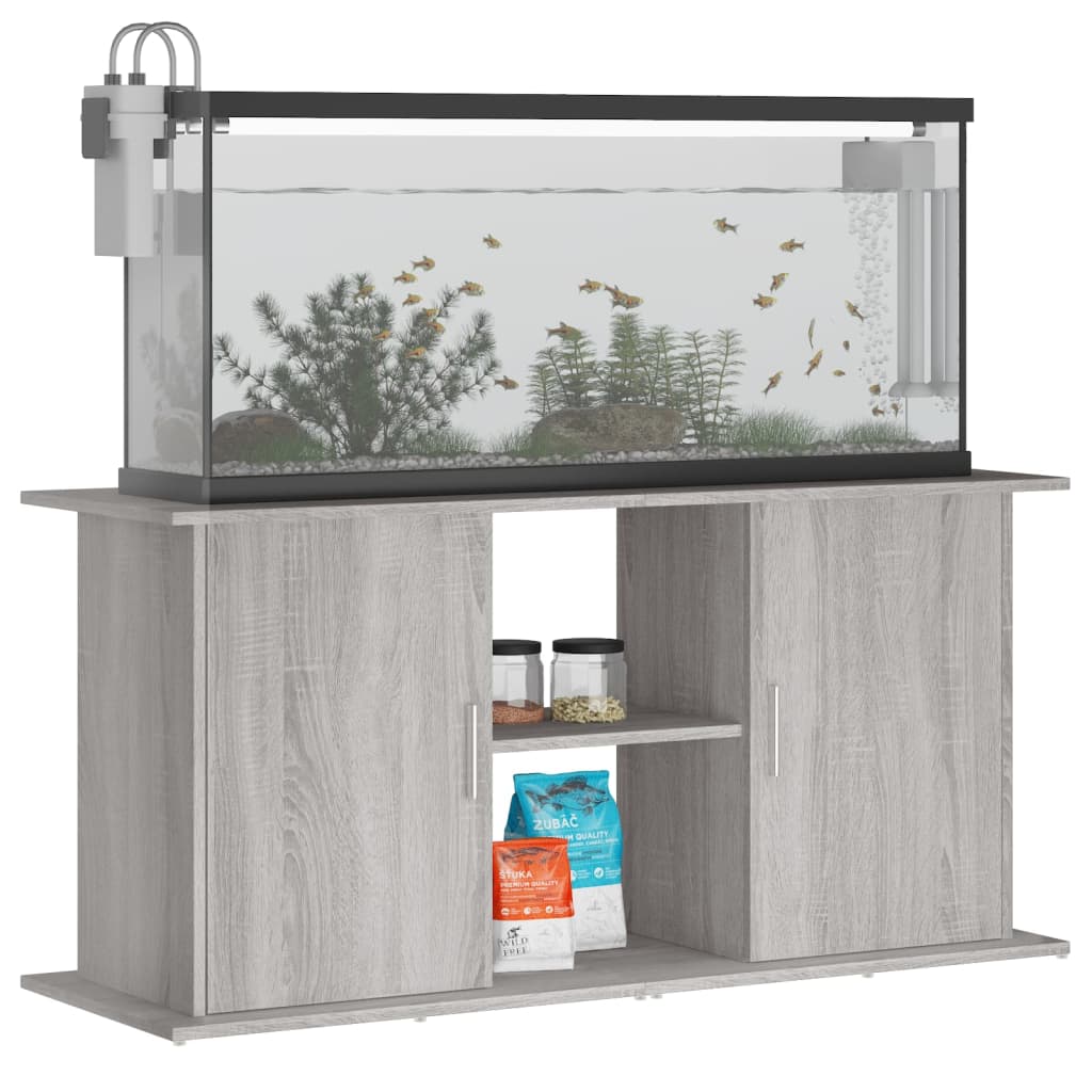 vidaXL Soporte de acuario madera ingeniería 121x41x58 cm Color Blanco brillante,  Gris hormigón,  Marrón roble y mas
