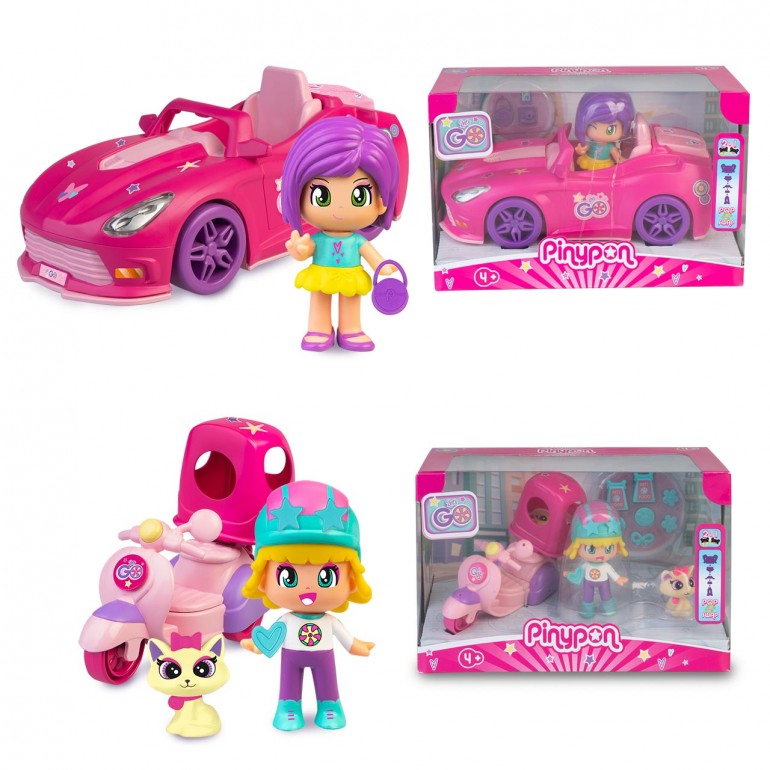 PINYPON Let's Go! Coche/Moto Surtido/Modelo aleatorio (Una unidad) (Famosa PNY37000)