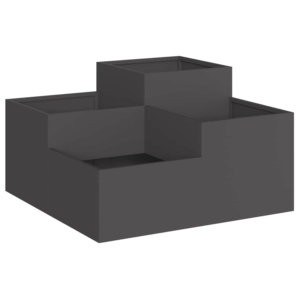 vidaXL Maceta para Jardín Negro 80 x 80 x 48 cm Acero