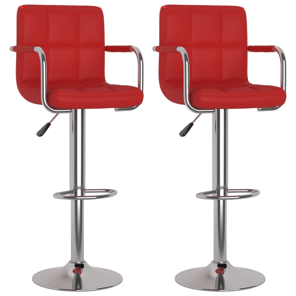 vidaXL Taburetes de cocina 2 unidades cuero sintético en color Rojo vino tinto/Verde/orange y más | cómodas modernas ergonómicas para comedor cocina salón hogar