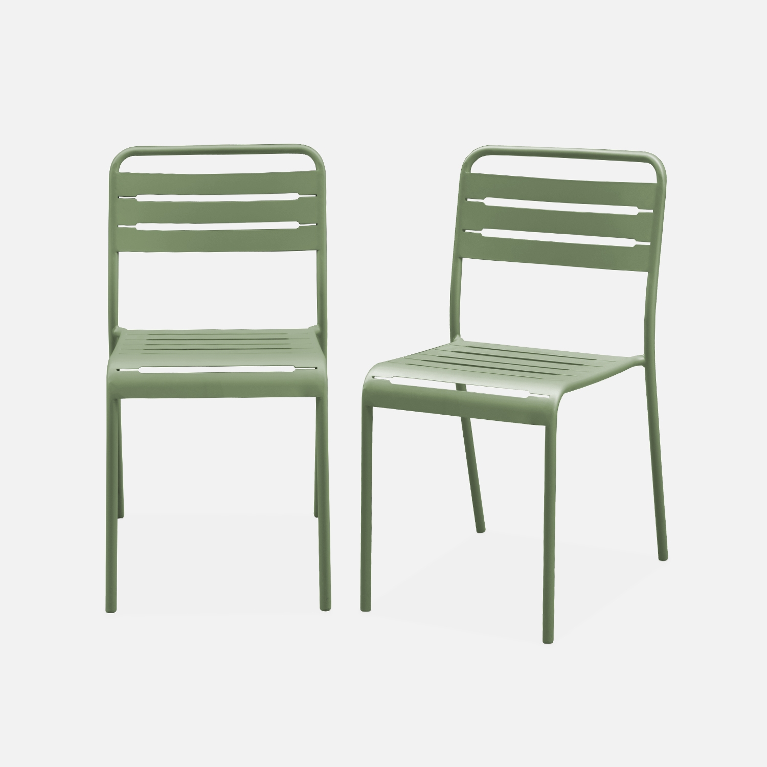 sweeek - Silla de jardín bistró de acero, set de 2 , Amelia , 44x52x79