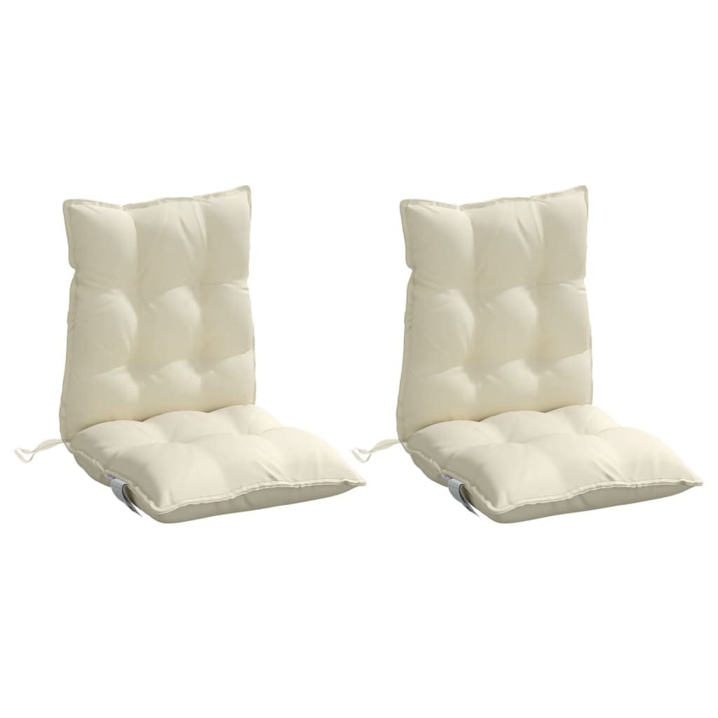 vidaXL Cojines para silla con respaldo bajo 2 uds tela Oxford crema