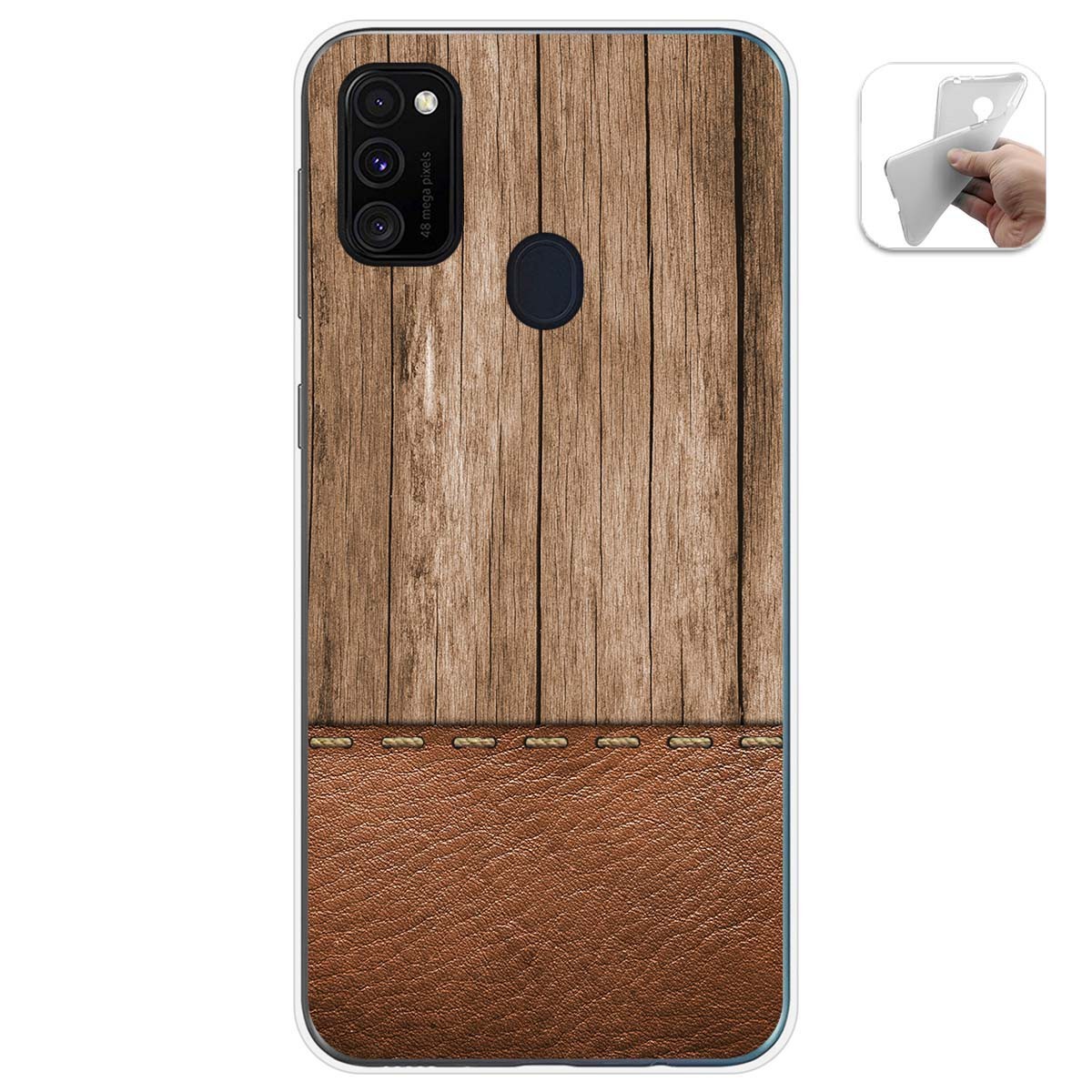 Tumundosmartphone Funda Gel Tpu para Samsung Galaxy M30s / M21 diseño Madera 09 Dibujos