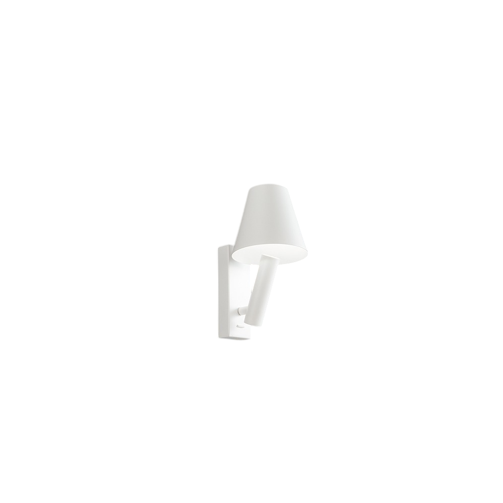 Reverse - Aplique LED de pared para dormitorio de metal, 6 W, 3000 K, 480 lm, regulable, luz en el difusor - Perenz - Blanco