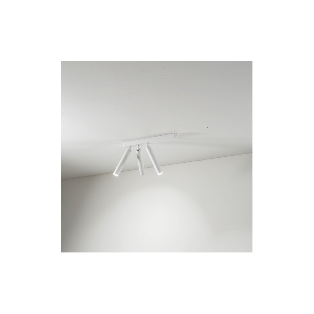 Aplique LED 3 luces BAMBU orientable cilíndrico Blanco Perenz