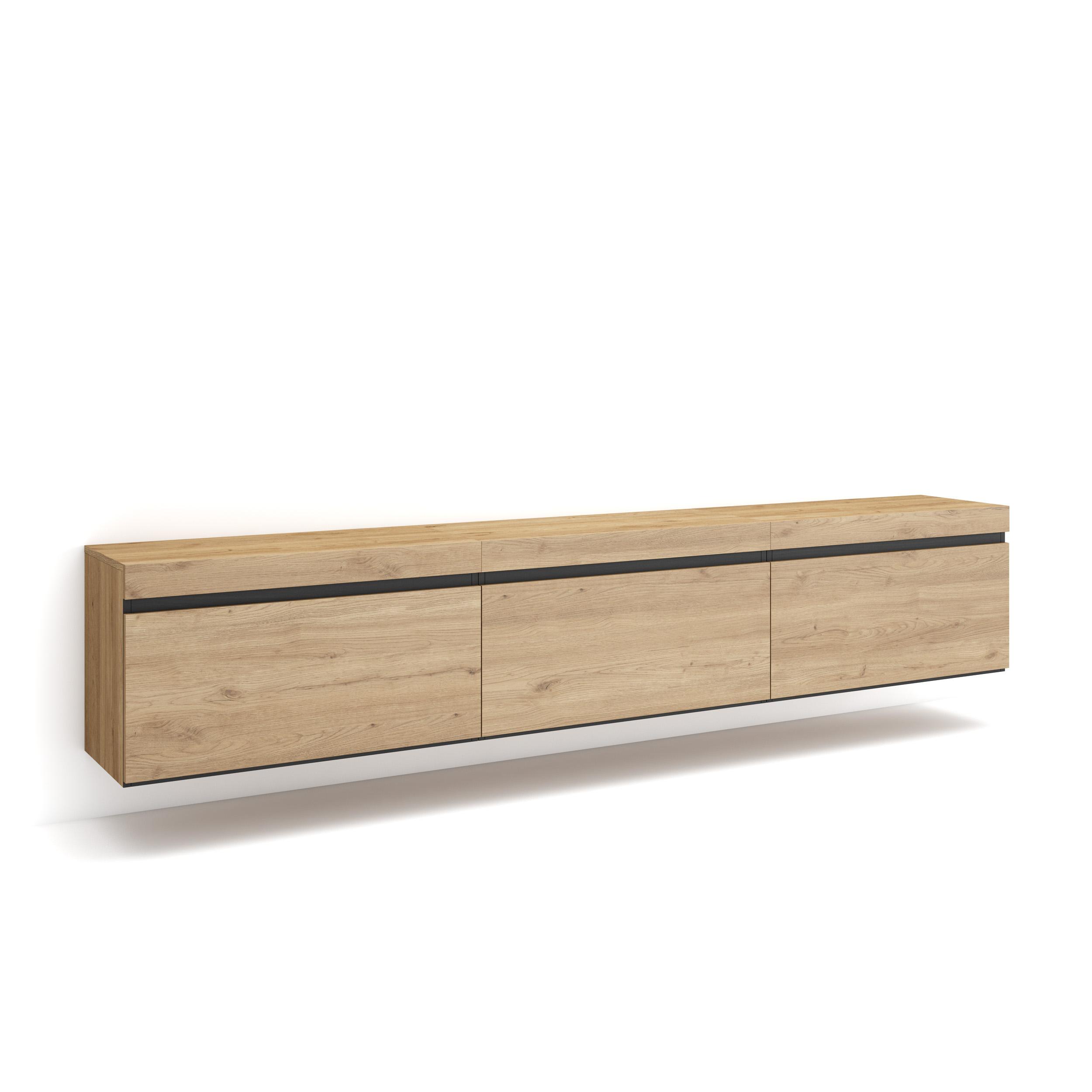 Skraut Home, Mueble TV, Televisión, Muebles de salón, almacenaje, 240x35x45cm, Colgado, Suspendido, Estilo Moderno