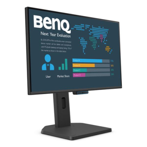 Monitor 23,8" FHD BenQ BL2490TC, pantalla profesional 1080p IPS 100Hz, USB-C con carga, altavoces, ergonomía completa, ideal oficina y teletrabajo, negro