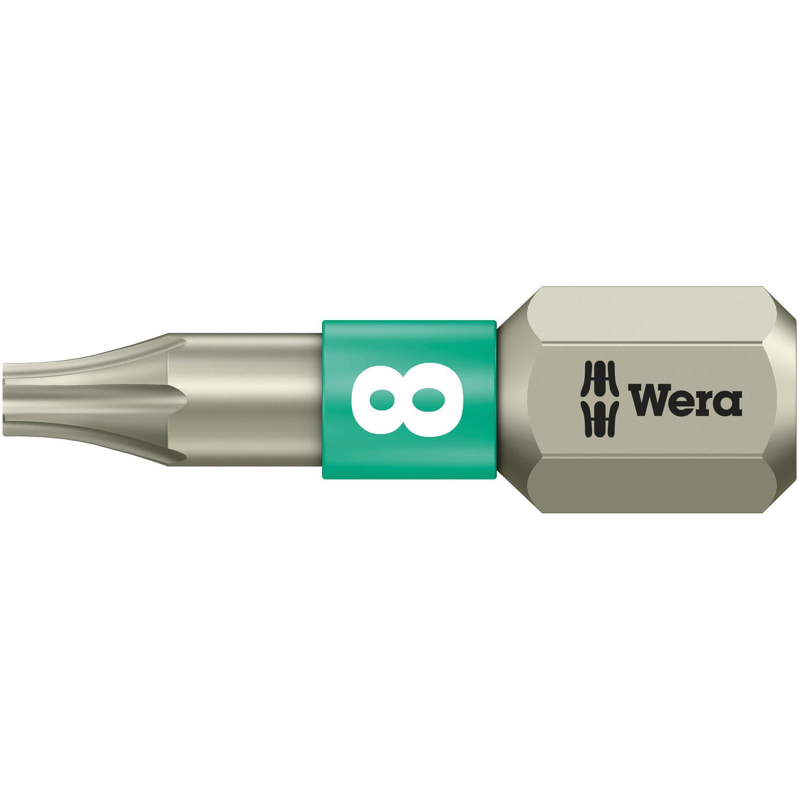 Wera Puntas Torx, Acero Inox 3867/1 Ts Torx 8 X 25 Mm 05071030001 Verde Extra