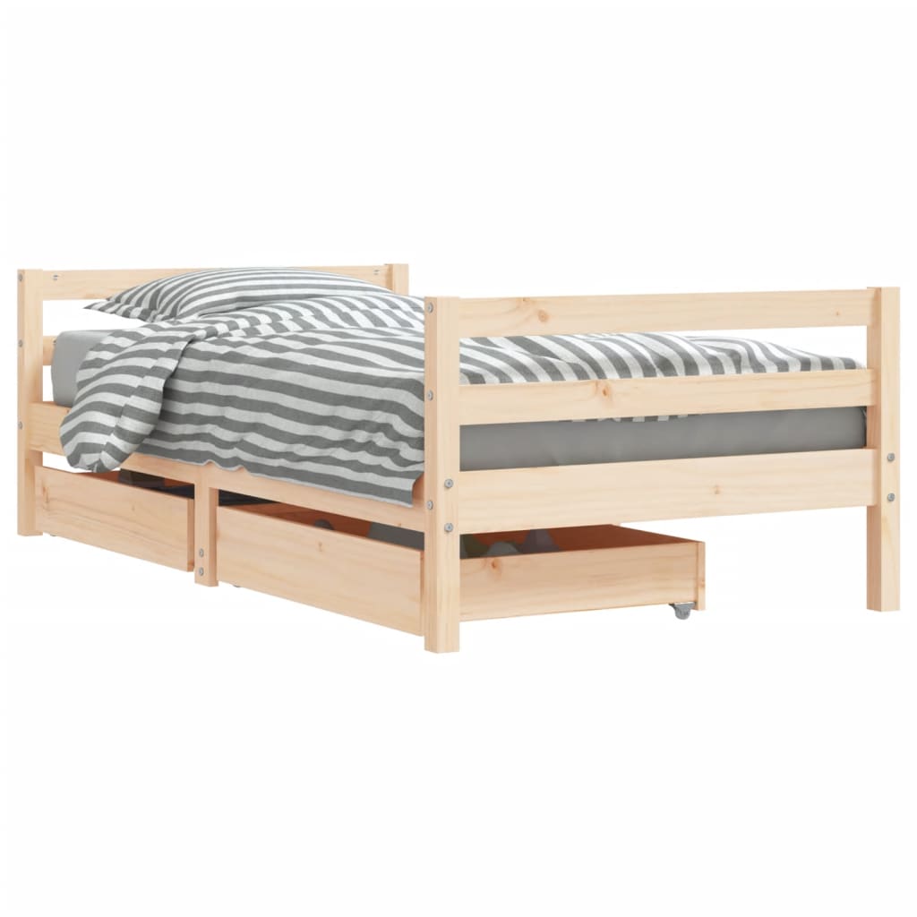 vidaXL Estructura cama infantil y cajones madera pino 80x160 cm