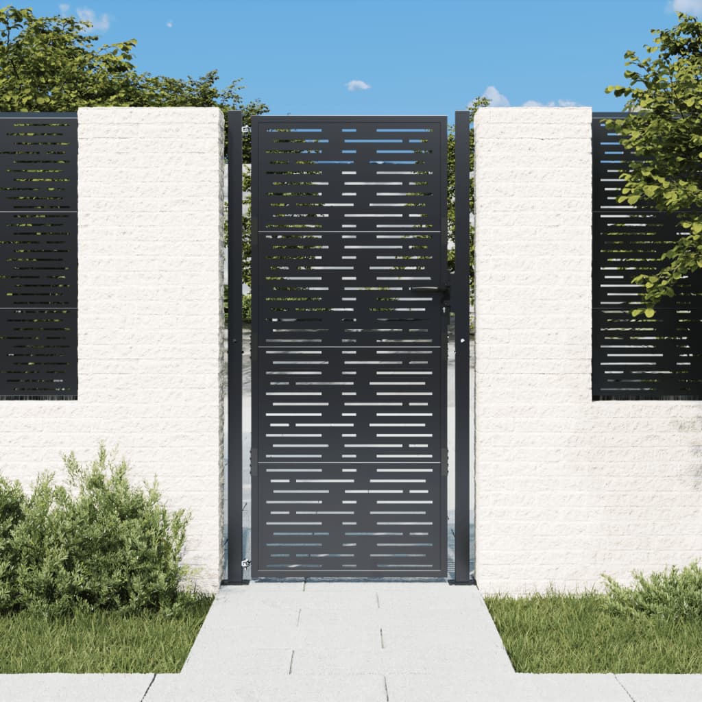 vidaXL Puerta de jardín acero gris antracita diseño cuadrado Dimensiones 105 x 80 cm,  105 x 105 cm,  105 x 130 cm y mas