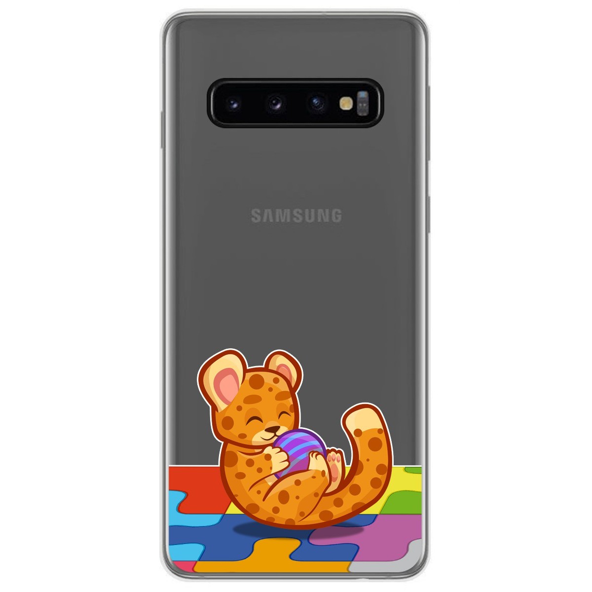 Tumundosmartphone Funda Gel Transparente Samsung Galaxy S10 Plus Diseño Leopardo de Moda