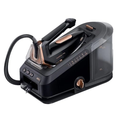 Centro de planchado 650W 8 bares BRAUN IS7286BK  | Vapor Continuo 190 g/min, EloxalPlus, (Ref.0128805002), Negro