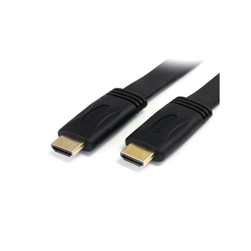 StarTech.com - Cable HDMI de alta velocidad con Ethernet 5m Plano - 2x HDMI Macho - Ultra HD 4k x 2k - Negro HDMM5MFL
