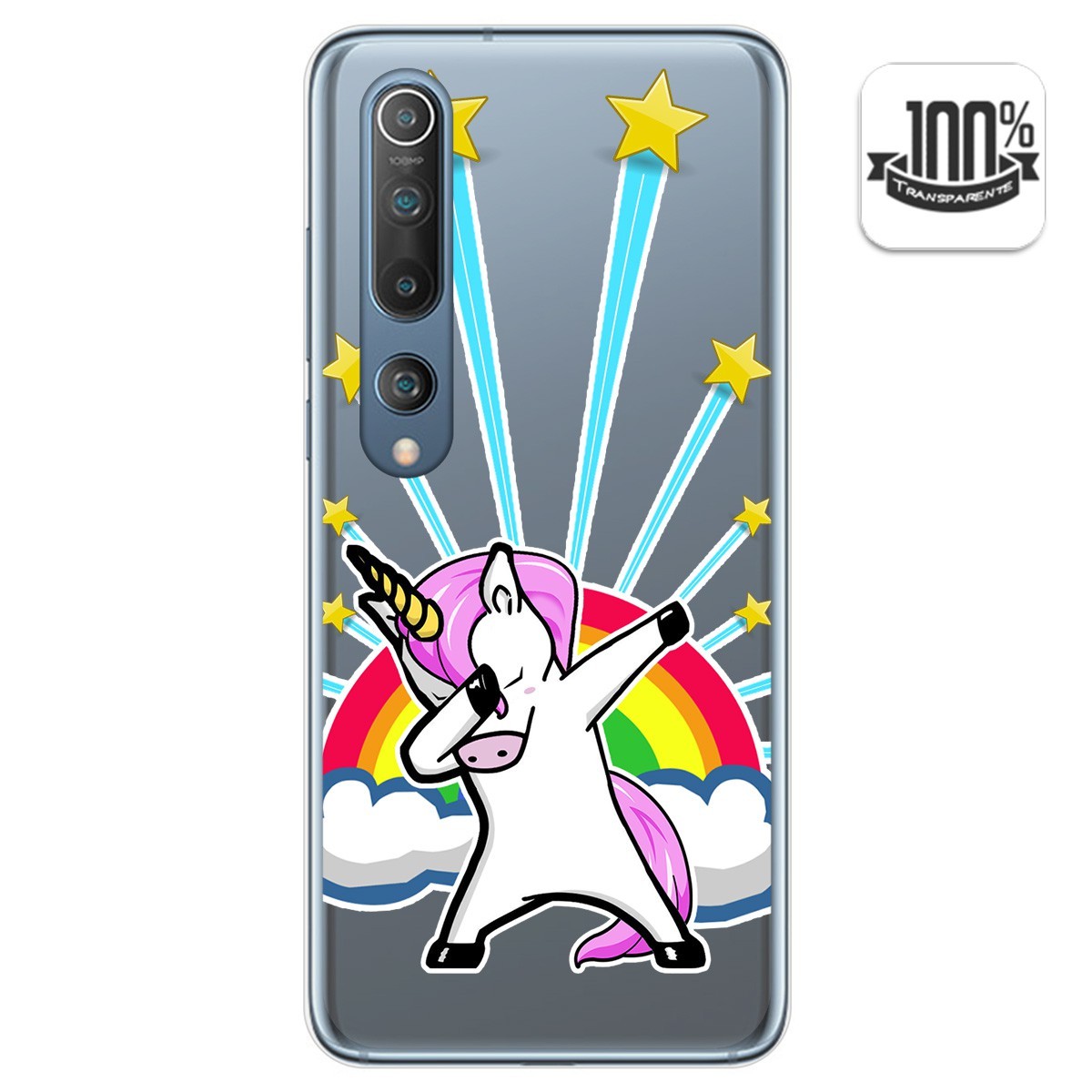 Tumundosmartphone Funda Gel Transparente para Xiaomi Mi 10 / Mi 10 Pro diseño Unicornio Dibujos