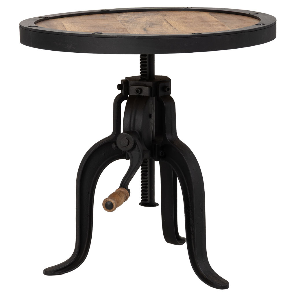 Wonderlust Deco - Mesa de altura regulable natural D51x48 Natural oscuro D51x48h cm
