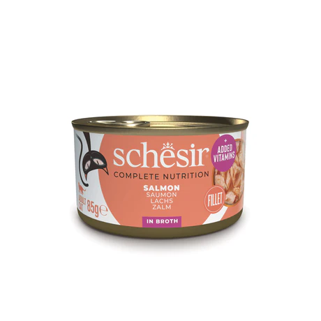 Schesir Salmon al Natural - Comida Humeda Completa para Gatos - 85 g