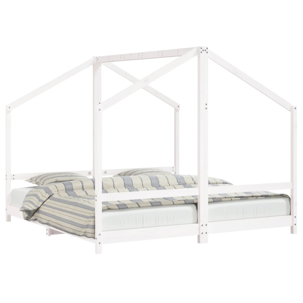 vidaXL Estructura de cama para niños madera pino 2x(90x190) cm