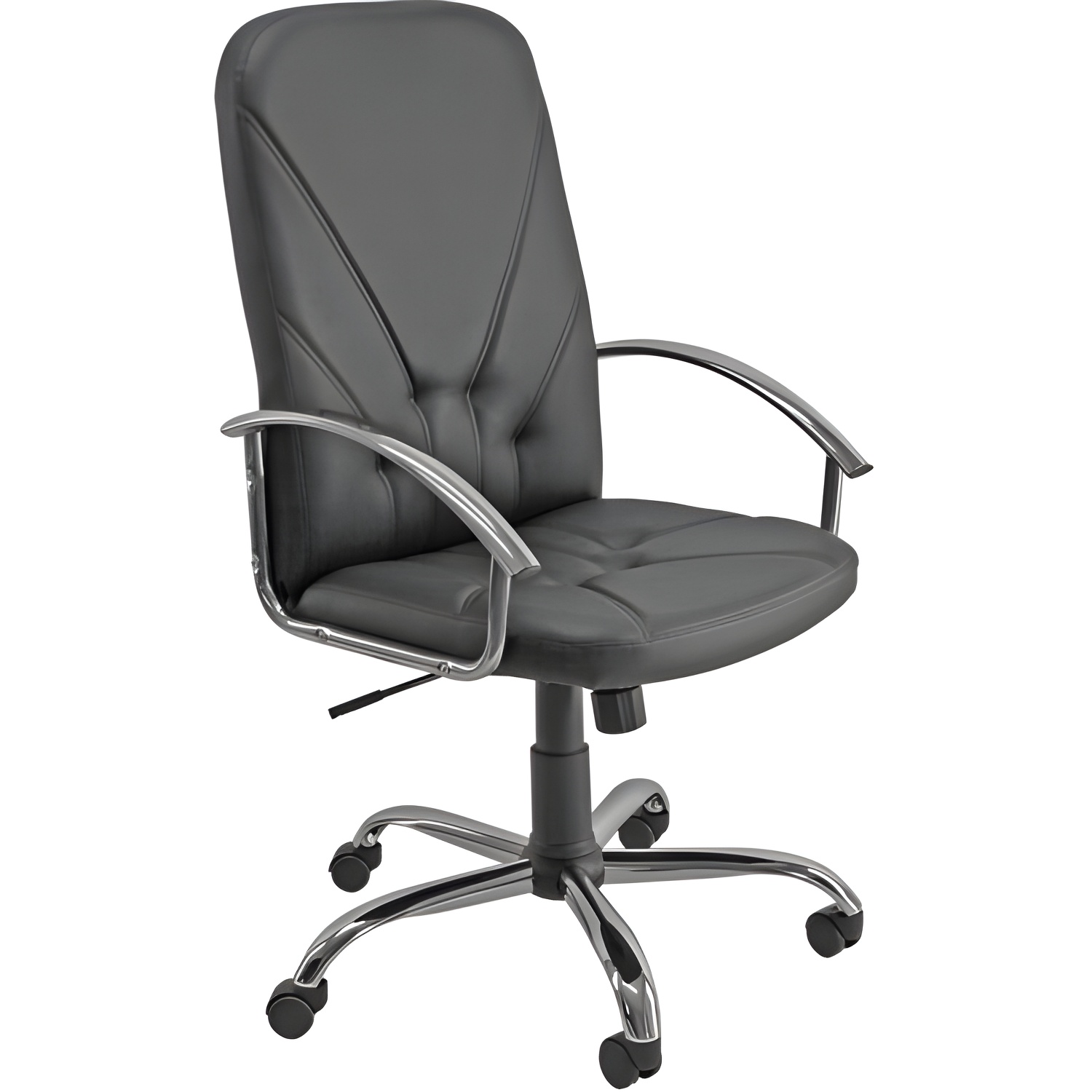 Sillón dirección saona cuero negro base cromada unisit dnpc/kn