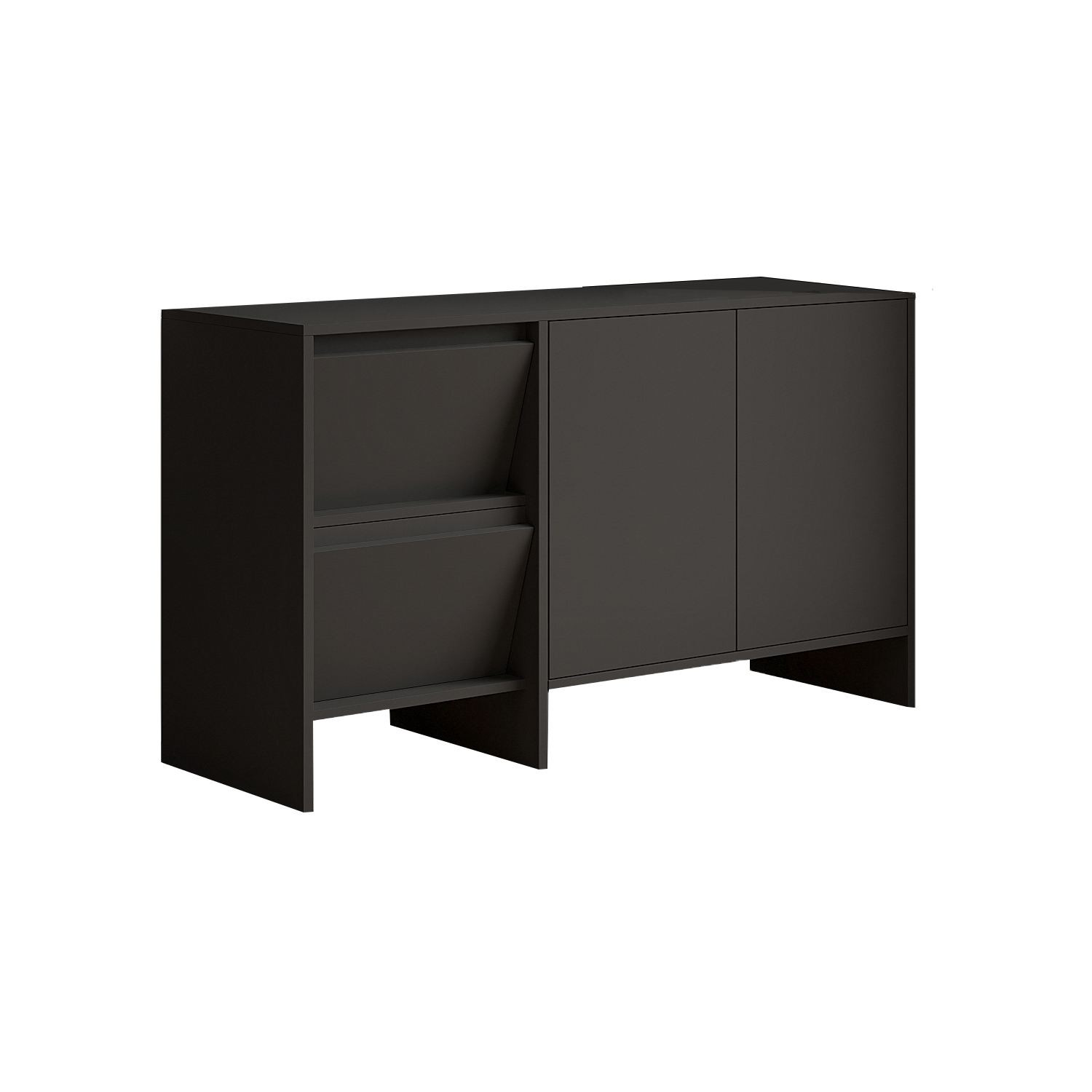 Habitat y Jardin - Aparador de madera "Laris 130" - 130 x 44 x 82 cm - Gris antracita