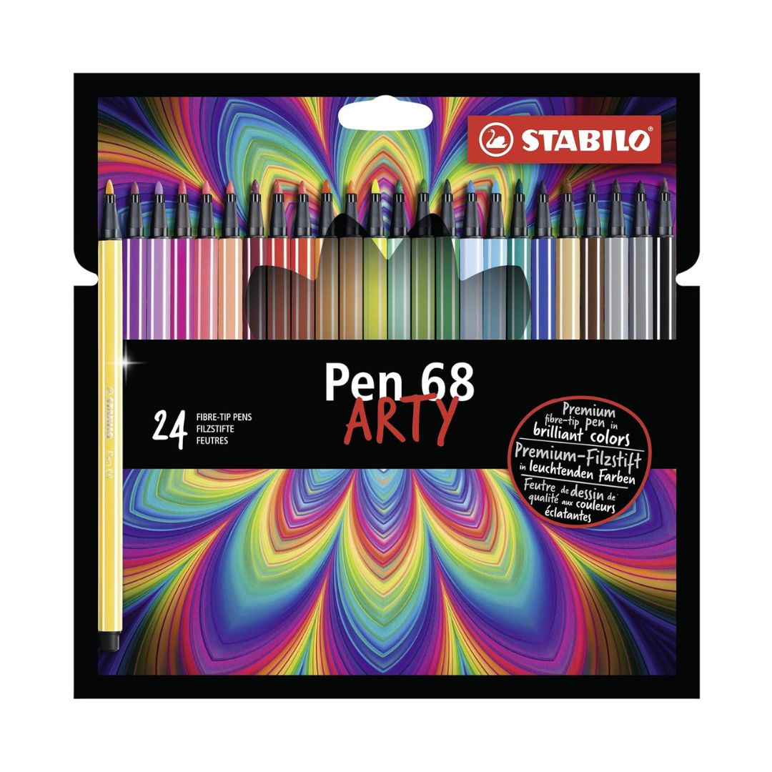 ROTULADORES STABILO PEN 68 ARTY CAJA DE 12 Y 24 UNIDADES - COLORES SURTIDOS - PUNTA DE 1MM