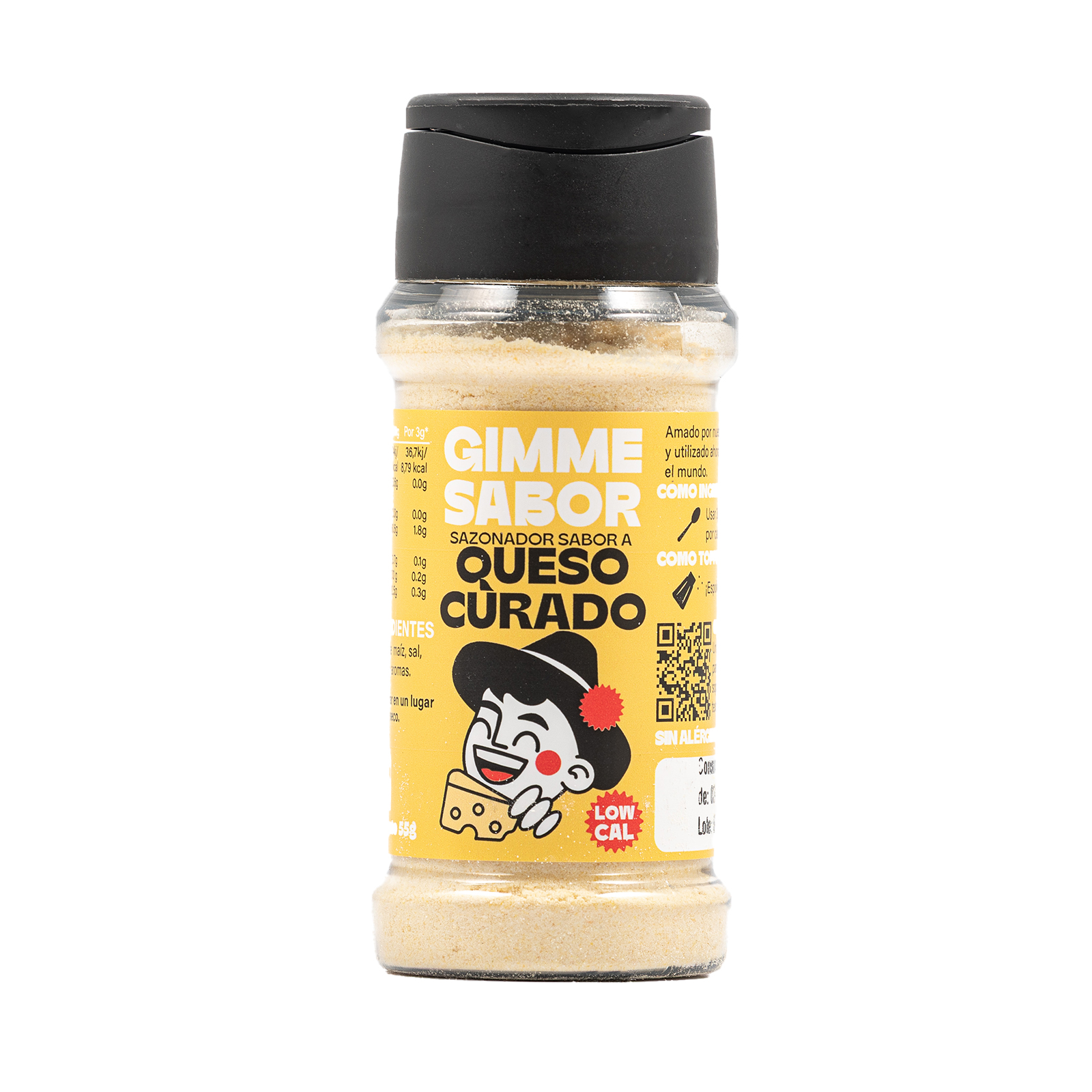 GIMME SABOR Sazonador Vegetal sabor a Queso Curado. Sin Gluten, sin aditivos y sin alérgenos. Para Toda la familia