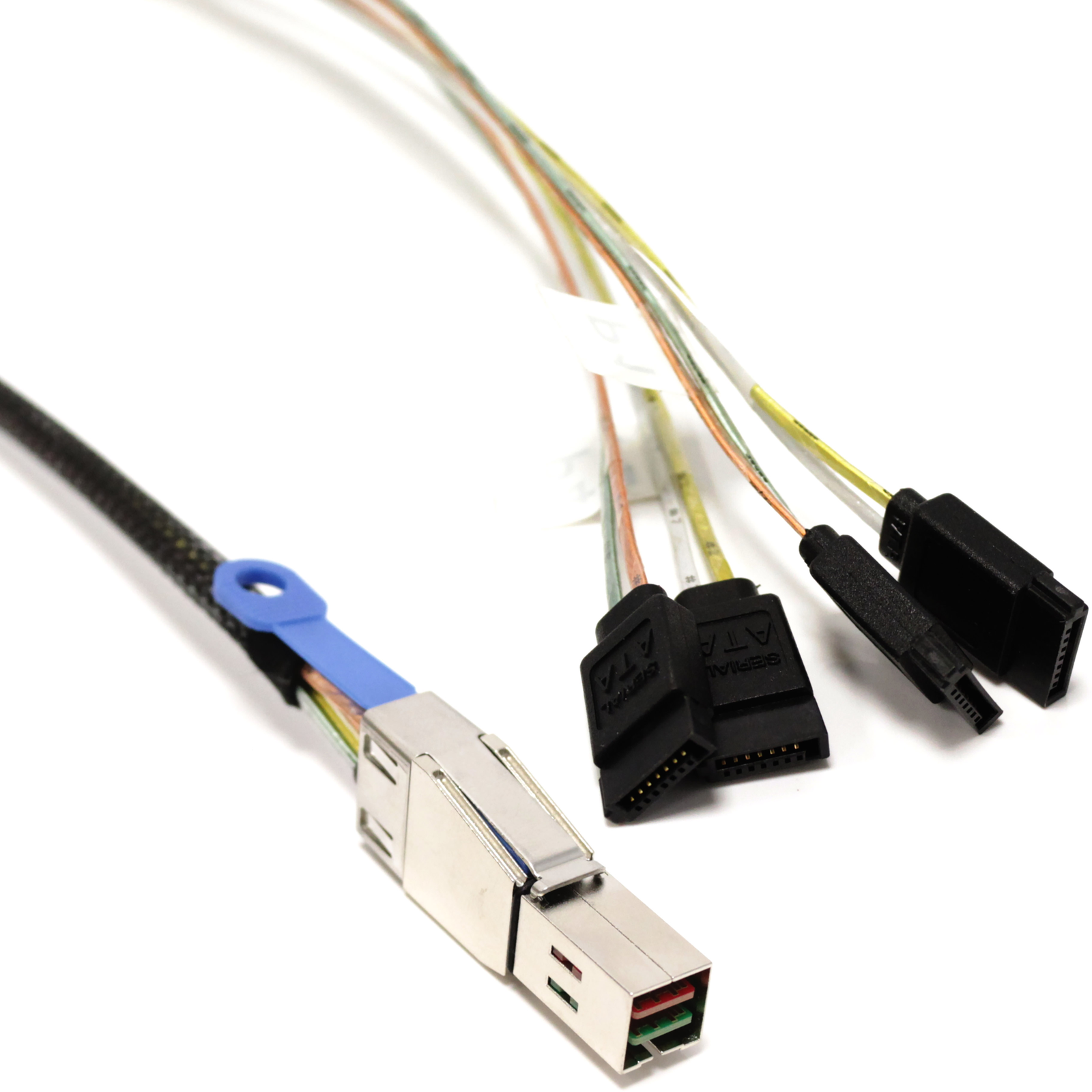 Cable MiniSAS-HD SFF8644 a SATA 7pin de 1m - BeMatik