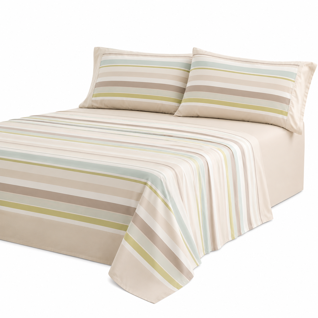 JUEGO DE SABANAS TELA 547 VERDE BURRITO BLANCO