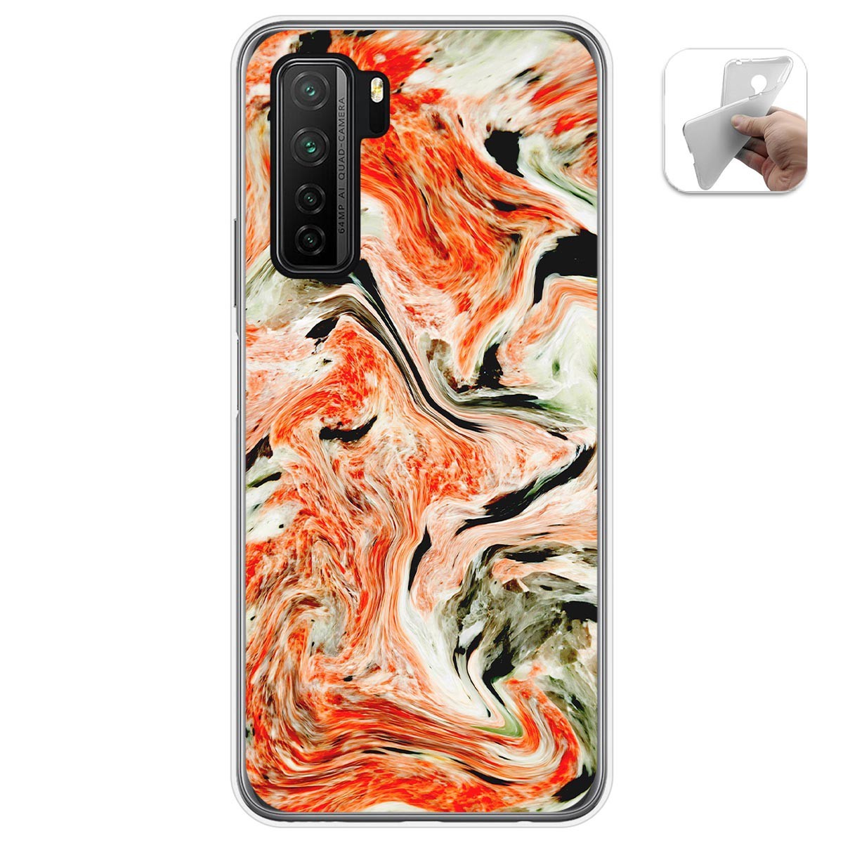 Tumundosmartphone Funda Gel Tpu para Huawei P40 Lite 5G diseño Mármol 12 Dibujos