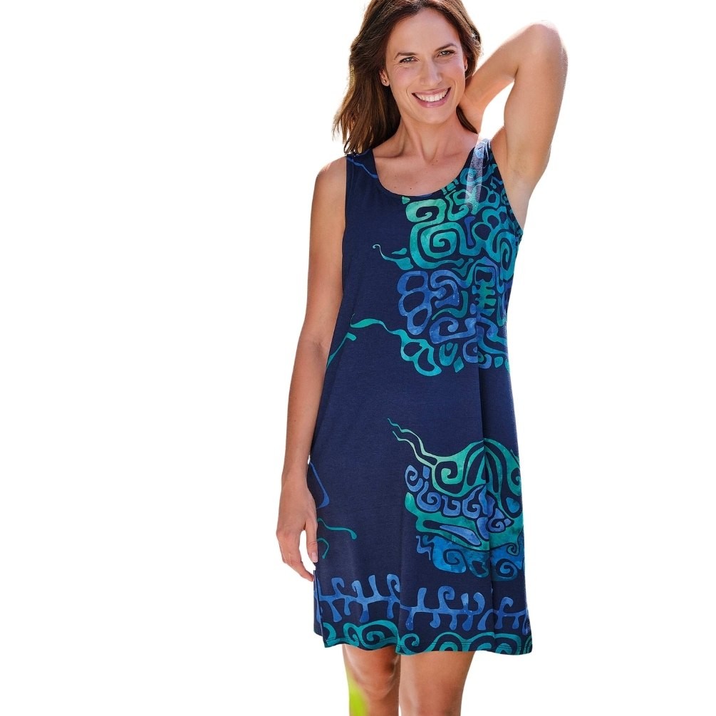 MASSANA vestido mujer verano azul sin mangas L267428