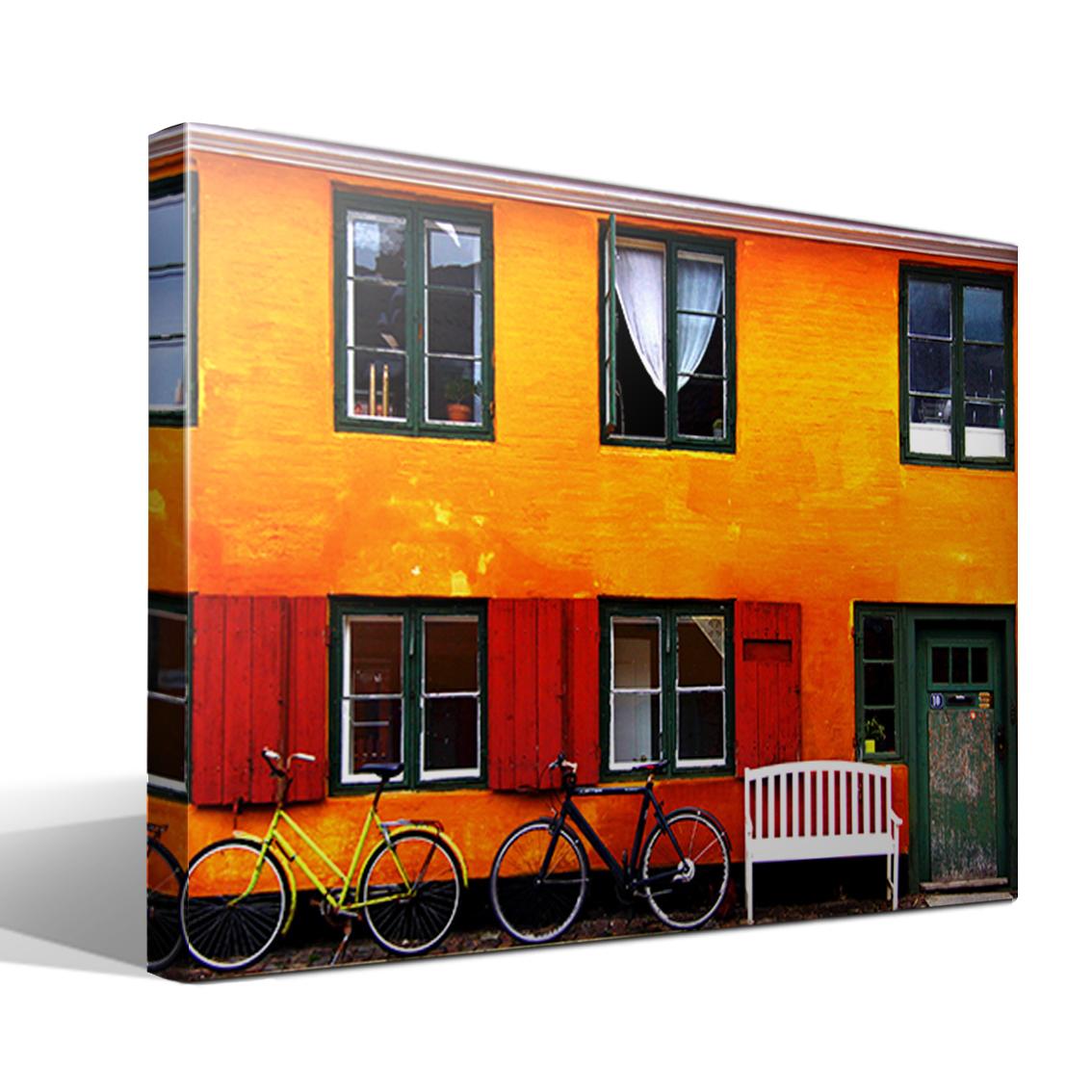Cuadro Canvas Bicicletas en Copenhague - Imagen Alta Resolución - Lienzo de Algodón - Bastidor de Madera - Fabricado en España