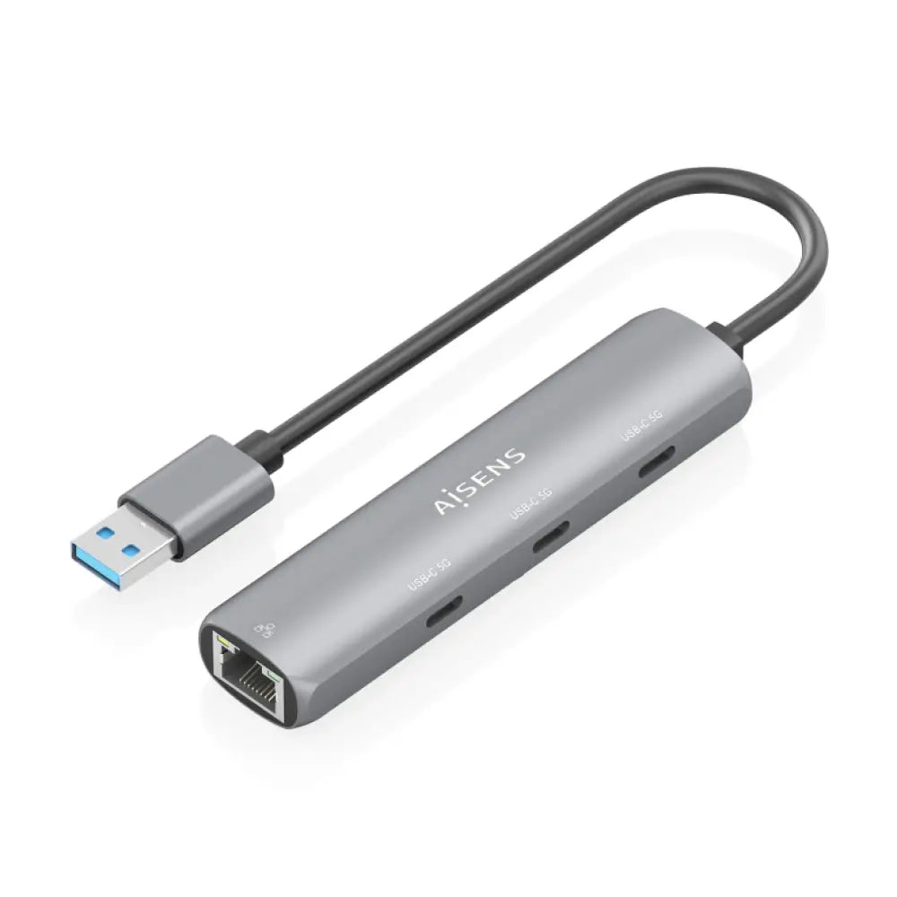 Dock USB Aisens ASUC-4P037-GR 3x USB-C 1x RJ45 Gris 15 cm