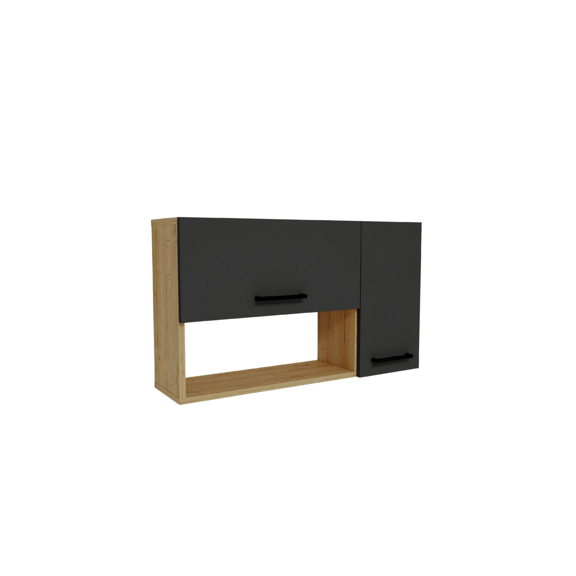 Habitat y Jardin - Aparador de madera "Akasya" - 90 x 24 x 52 cm - Gris antracita