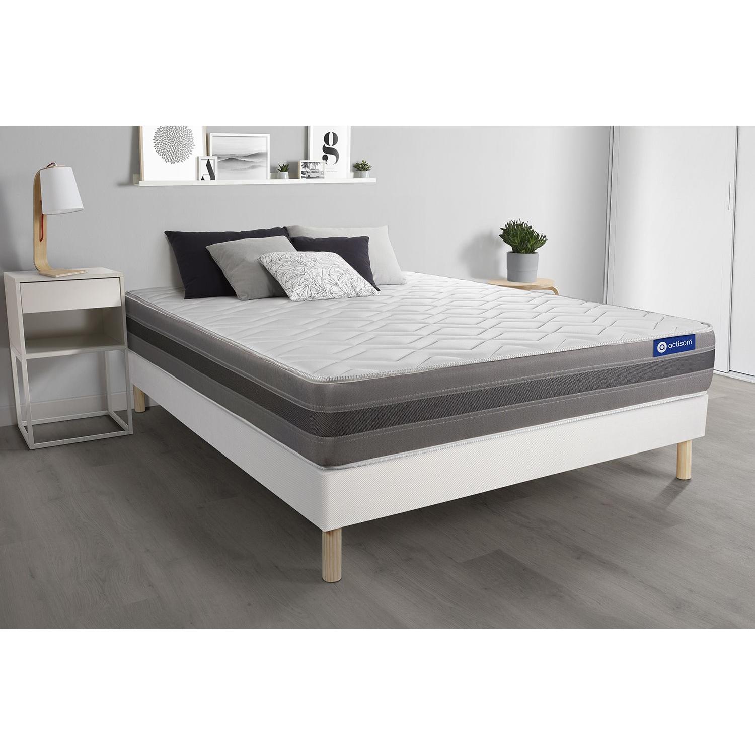 Pack colchón Actilatex relax 120x190cm + Somier multiláminas, Látex y espuma viscoelástica, 5 zonas de confort