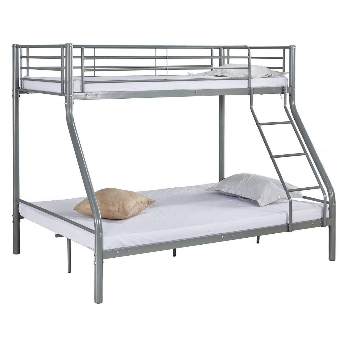 Habitat y Jardin - Litera metálica "Leo" incl. somier - 90/140 x 190 cm - Gris