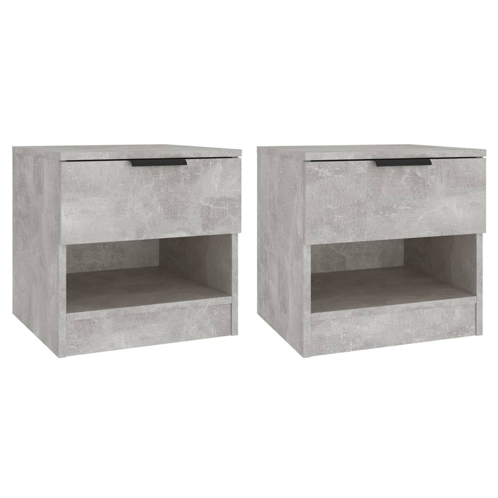 Vidaxl Mesita de Noche 2 Unidades Madera Contrachapada Blanco - Negro - Roble Sonoma - Gris Hormigón