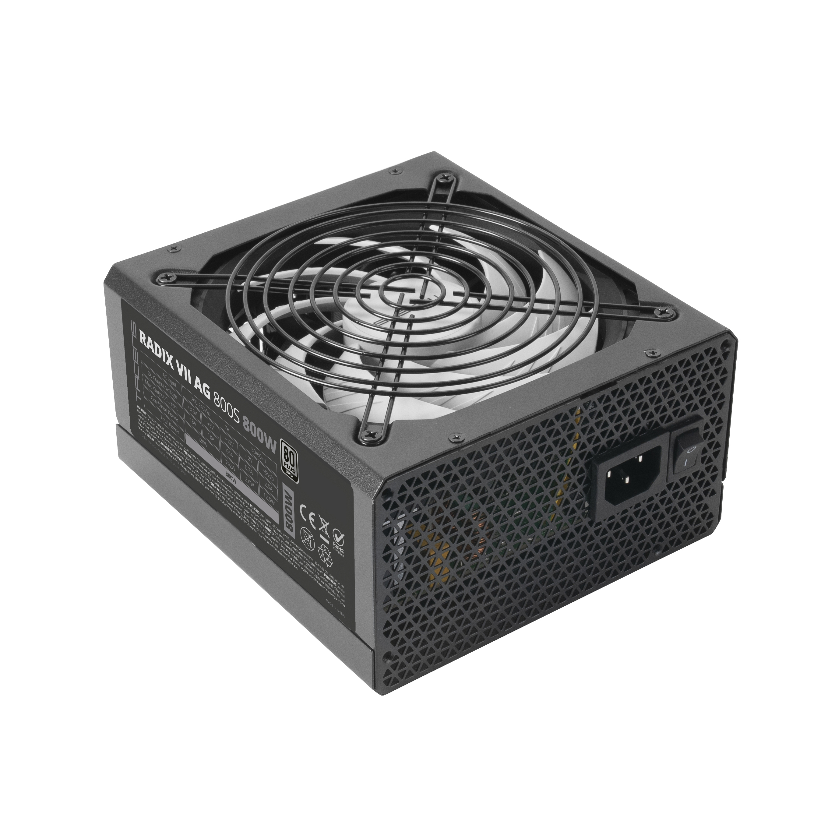 Tacens RADIX VII AG S, Fuente Alimentación PC ATX, 10 Años Garantía, 80Plus Silver, 87% Eficiencia, Tecnologías SMD y DC-DC, Ventilador AI-RPM 140mm FDB, Condensadores Japon, Fuente PC ATX 600W / 700W / 800W Negra
