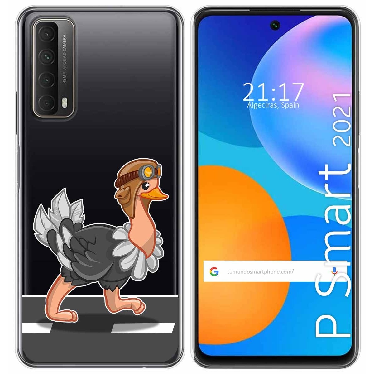 Tumundosmartphone Funda Gel Transparente para Huawei P Smart 2021 diseño Avestruz Dibujos
