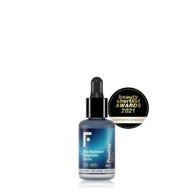 Freshly - Sérum Facial Exfoliante Ácido Mandélico, 15 ml - Blue Radiance Enzymatic Serum - Elimina Puntos Negros y Células Muertas