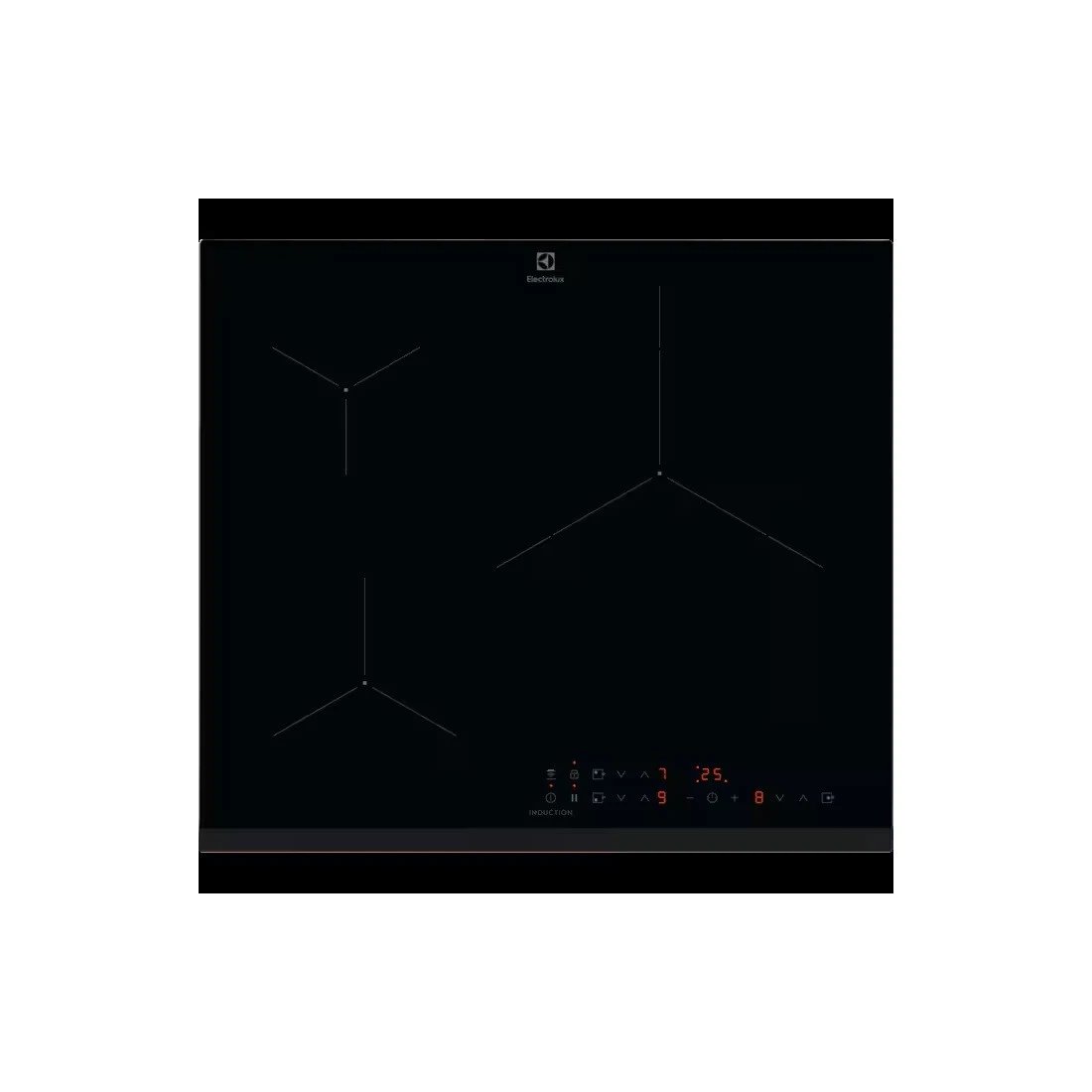 Placa de Inducción 58cm ELECTROLUX EIT61336CT  | 3 Zonas, Fuego Zona de 32 cm, 7200W, Negro