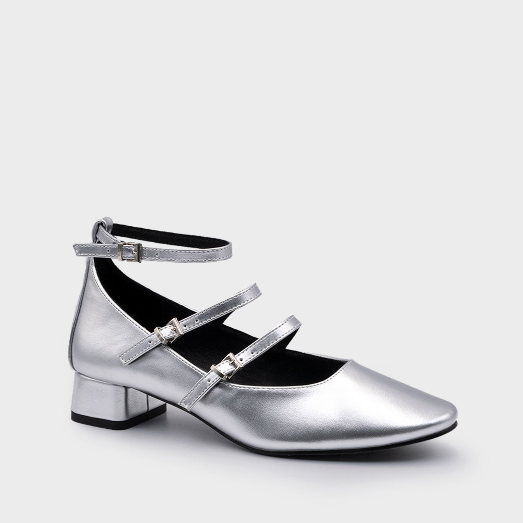 Zapatos Mary Jane con Tacón Bajo y Correas de Hebilla Ajustables