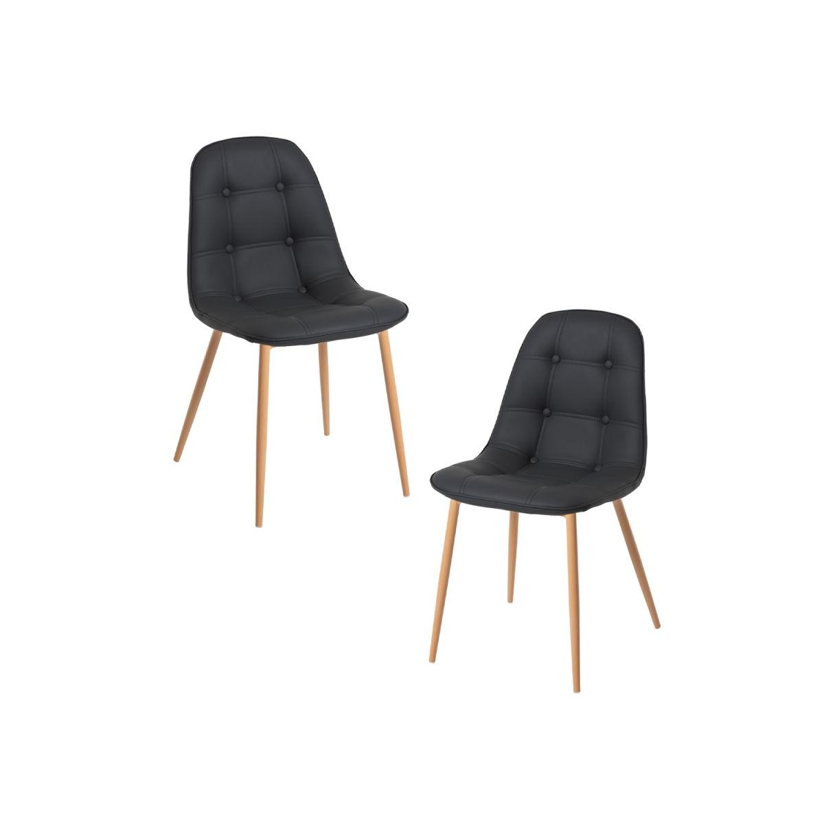 Regalos Miguel - Packs Sillas Comedor - Pack 2 Sillas Plazi - Negro
