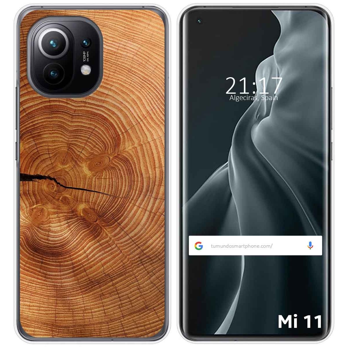 Tumundosmartphone Funda Gel Tpu para Xiaomi Mi 11 5G diseño Madera 04 Dibujos